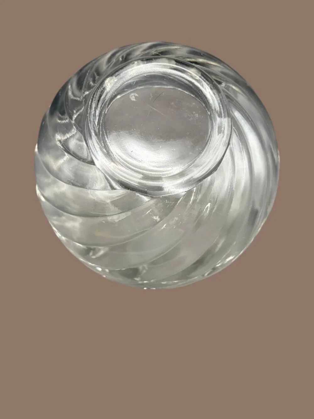 Vintage Federal Glass Optic Swirl Covered Candy Dish Clear Glass Lidded Jar 6.5